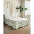 thumbnail image 2 of Vintage Bird Bed Skirt California King Size 16" Drop Love Floral Teal Blue Watercolor Ruffled Wrap Around Bed Skirts Adjustable Elastic Bedskirt Dust Ruffle for California King Size Bed, 2 of 7