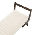 thumbnail image 6 of GZXS 52" Upholstered Chenille Bench in Beige, Mid-Century Modern Channel-Tufted Seat with Walnut Rubber Wood Frame, Easy Assembly, 6 of 8