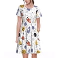 thumbnail image 1 of Easygdp Rocket Planets para Vestido Transpirable de Mujer, Vestido Suelto de Manga Corta con Pliegues y Bolsillos para el Verano, 1 of 6