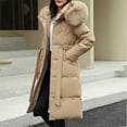 thumbnail image 6 of Aboser Winter, Long Puffer Jackets for Women with Faux Fur Hood Trendy Full Zip Coats Puffy Thicken Quilted Coat Outwear, 6 of 9