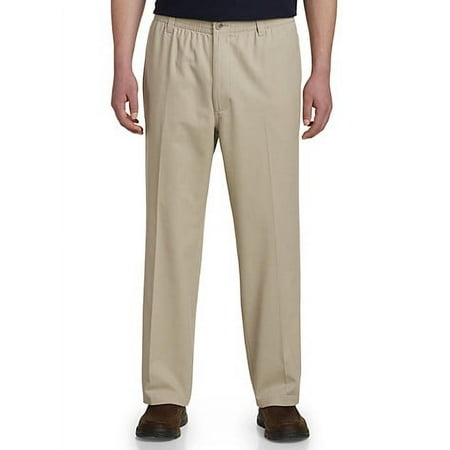 Harbor Bay by DXL Men's Big and Tall Big and Tall Men's Elastic-Waist Pants, Khaki, 3X, Regular Rise, 32 Inseam 3XL x 32