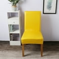 thumbnail image 2 of Amdohai Stretch Solid Pu Leather Waterproof Dining Chair Cover Slipcover Removable, 2 of 7