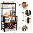 thumbnail image 5 of AWQM Kitchen Bakers Racks with Storage, 5-Tier Microwave Stand with Wine Rack, Freestanding kitchen storage Shelf, Walnut, 5 of 9