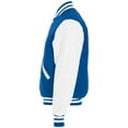 thumbnail image 4 of Holloway 224183.F08.3XL Varsity Jacket, Dark Royal & White - 3XL, 4 of 4