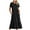 Black-womens dresses, variant on Wycnly Womens Dresses Short Sleeve Round Neck Solid Casual Long Summer Dress Flowy Ruffle Swing A Line Pocket Dresses Wine XXL