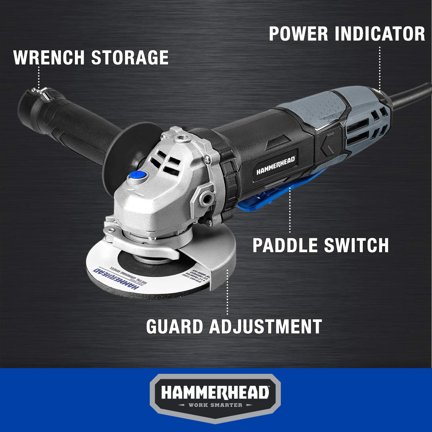 RGHJAR-6-Amp 4-1/2 Inch Angle Grinder with 3 pcs Grinding Wheel – HAAG060