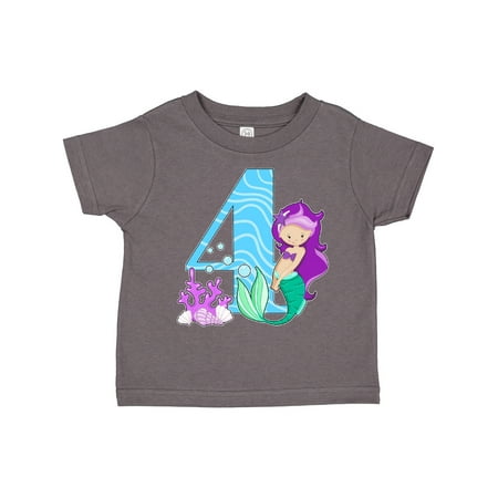 

Inktastic Fourth Birthday Mermaid Gift Toddler Toddler Girl T-Shirt