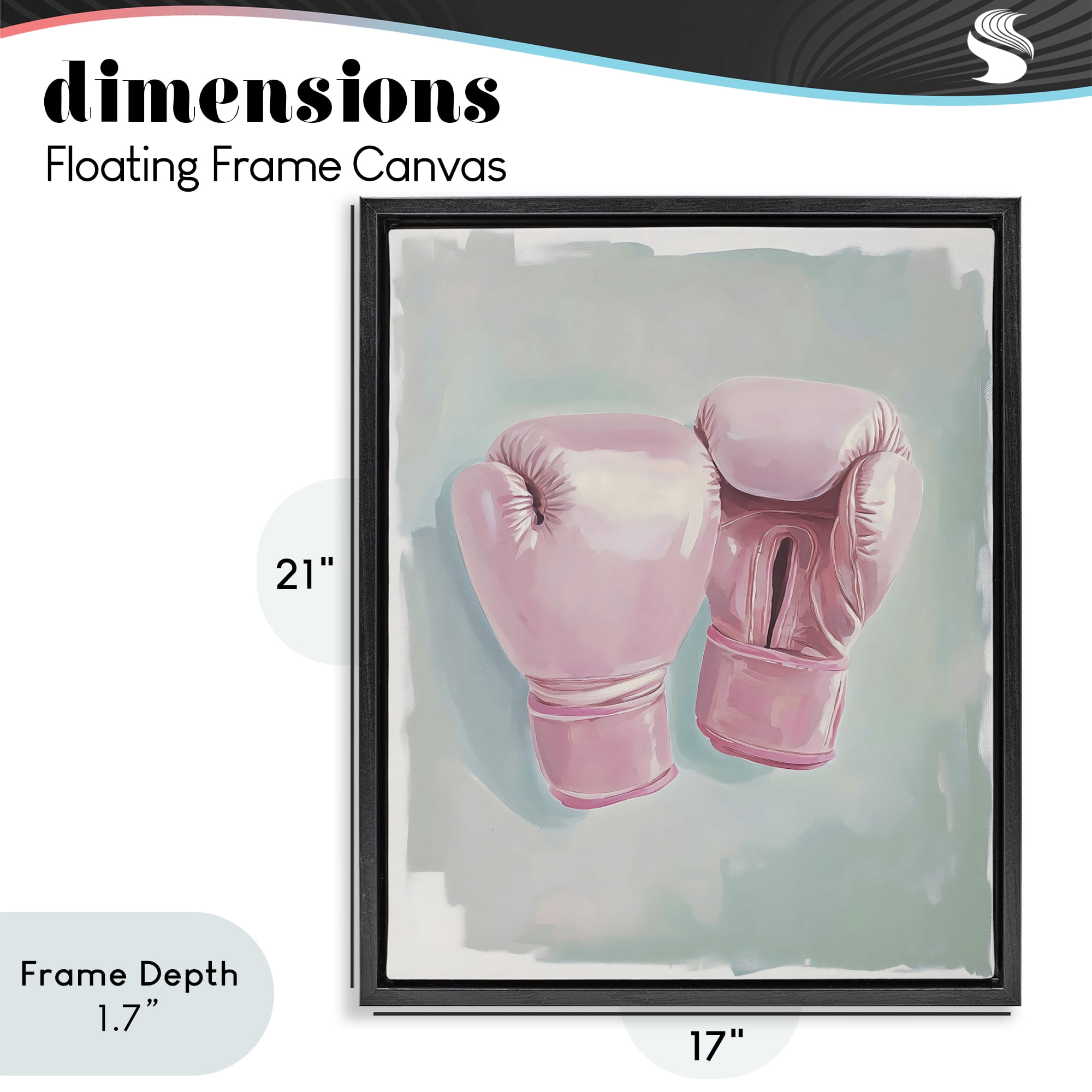Stupell Industries Feminine Pink Boxing Gloves Black Framed Floater Canvas Wall Art, design by The Prints Vibe