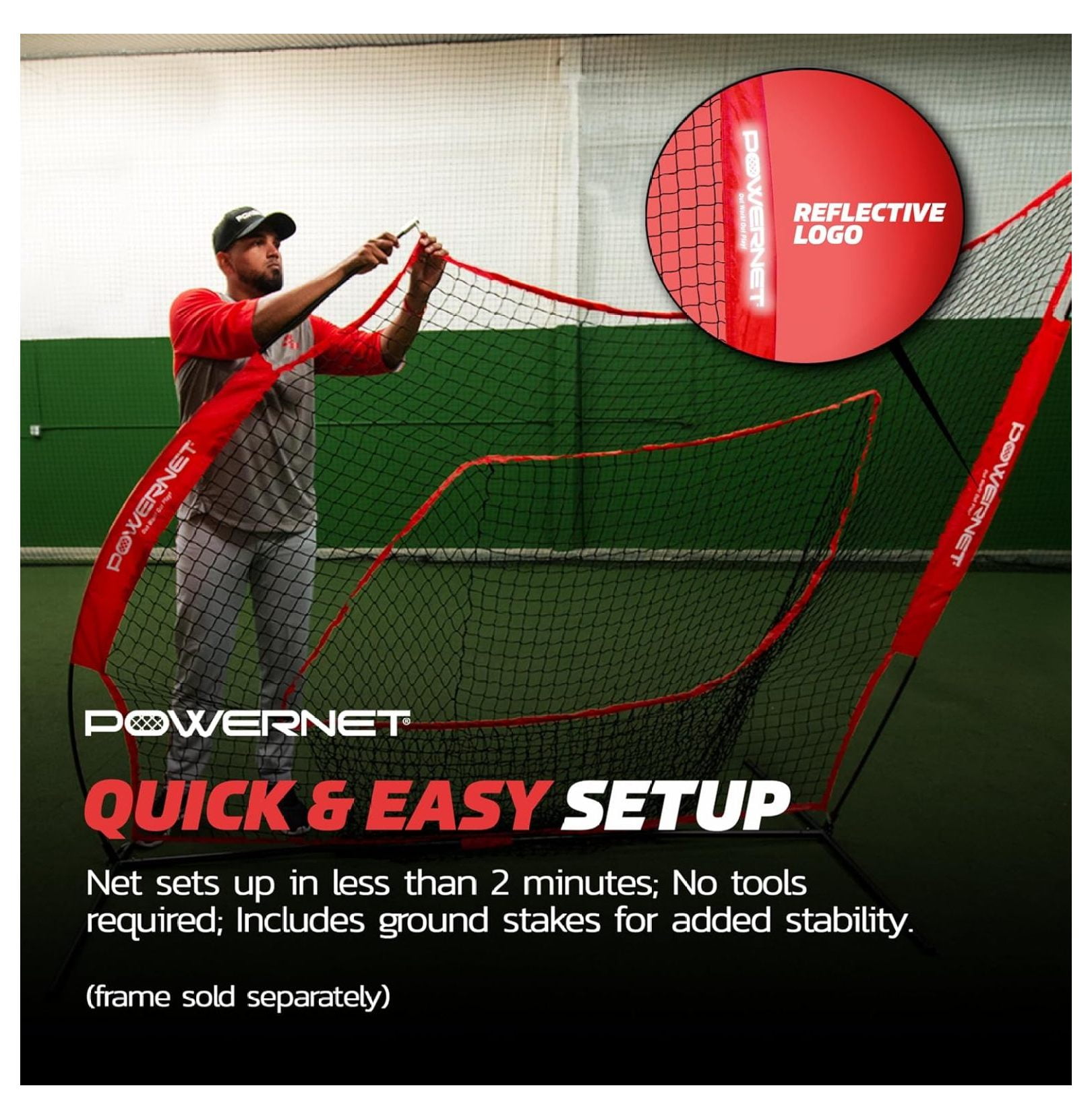 7x7 FT Baseball & Softball Net Replacement Parts, Replace 7x7 FT Frame, Net Only or Carry Bag, Metal Frame and Fiberglass Poles, Durable Nets & Bags Available in Team Colors