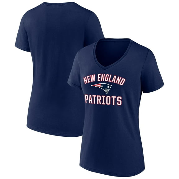 Women's Navy New England Patriots Victory Arch Team V-Neck T-Shirt
