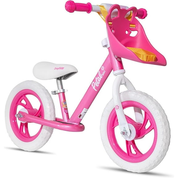 14 Inch Balance Bike for Boys Girls, Lightweight Toddler Balance Bikes with Footrest and Handlebar Basket or Doll Seat