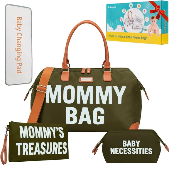 Mommy Diaper Bag for Hospital Labor & Delivery, Multifunction Diaper Tote Bag Pregnancy Must Haves, Green