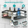 thumbnail image 4 of stusgo 2-Shelf Shower Caddy Corner, No Drill Rustproof Stainless Steel Bathroom Shower Organizer Wall Mounted with 8 Hooks,Black, 4 of 10