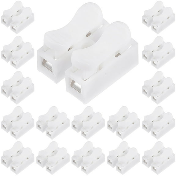 100 Pcs Push Terminal LED Adapter Cable Clamp Connector -2 Spring Wire Connectors Small Wire Connectors
