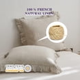 thumbnail image 3 of Simple&Opulence 100% Linen Stone Washed Euro Sham with Ruffle 26x26 Inch Pillow Cover Set of 2, Home Decoration Pillow, Soft and Breathable, Linen, 3 of 6