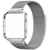 Moretek Fitbit Blaze Bands, Stainless Steel Milanese Magnetic Bracelet Replacement Band with Metal Frame for Fitbit Blaze Smart Fitness Watch(Silver Small)