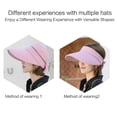 thumbnail image 3 of Large Brim Sun Hats for Women, Sun Protection Hat, 2 in 1 Removable Wide Brim Zip-Off Beach Hat Bow Decors Open Top Summer Sun Protections Visors Hat, Pink, 3 of 6