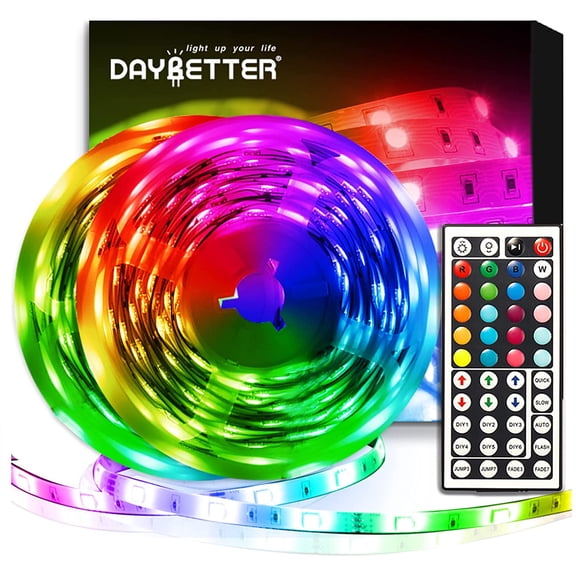 DAYBETTER Led Strip Lights 32.8ft Kit with Remote and Power Supply Color Changing