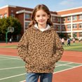 thumbnail image 4 of Spazoro Girls Hooded Sweatshirt with Pockets, Long Sleeve Drawstring Hooded Neck Warm Leopard Print Pullover Tops Casual Hoodies for School Brown Size 13, 4 of 8