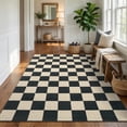 thumbnail image 3 of Garvee 8'x10' Checkered Area Rug Soft Plaid Carpet, Washable Non Slip Indoor Floor Mats for Living Room Bedroom Home Office, Black Coffee, 3 of 9