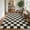 Black coffee, variant on GlowSol 6×9 Light Pink Checkered Washable Non-Slip Low Pile Plaid Area Rug for Living Dining Bedroom