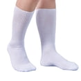 thumbnail image 3 of Y2Y2 Extra Wide Diabetic Socks, Non-Binding Edema Non Slip Hospital Socks, Shoe Size 13-15, 2 Pairs White, 3 of 8
