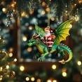 thumbnail image 4 of DAMAI Santa's Dragon Riders Ornament Collection, 2D Acrylic Dragons Hanging Ornaments, Santa Riding Dragon Christmas Tree Ornaments Decorative Hanging, Holiday Décor Collectible Display, 4 of 8