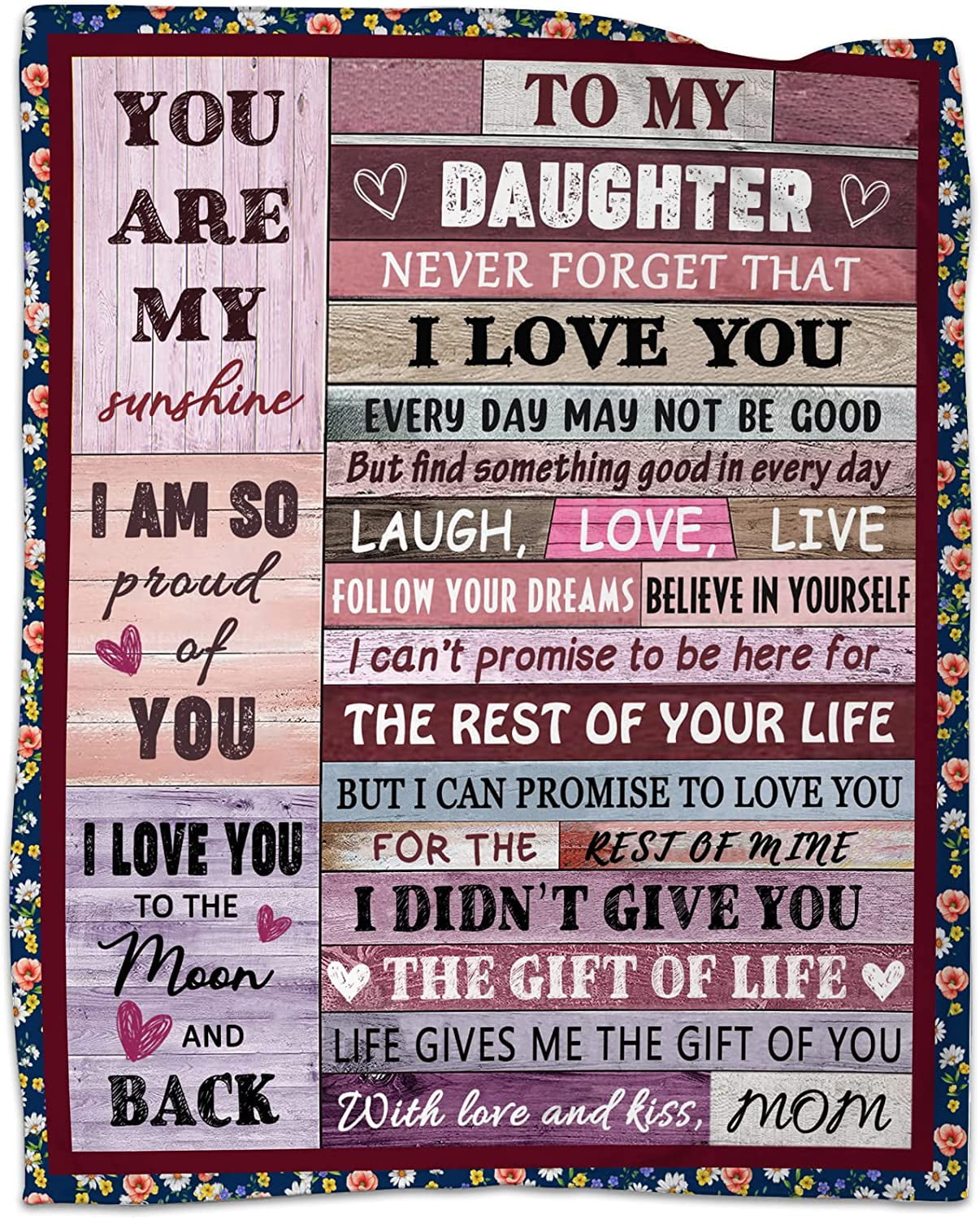 to My Daughter Gifts Throw Blanket Daughter Blankets from Mom Birthday