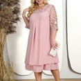 thumbnail image 2 of Huresd Mother of The Bride Dress Two Piece Plus Size Formal Evening Party Dress with Lace Jacket Outfits Pink L, 2 of 4