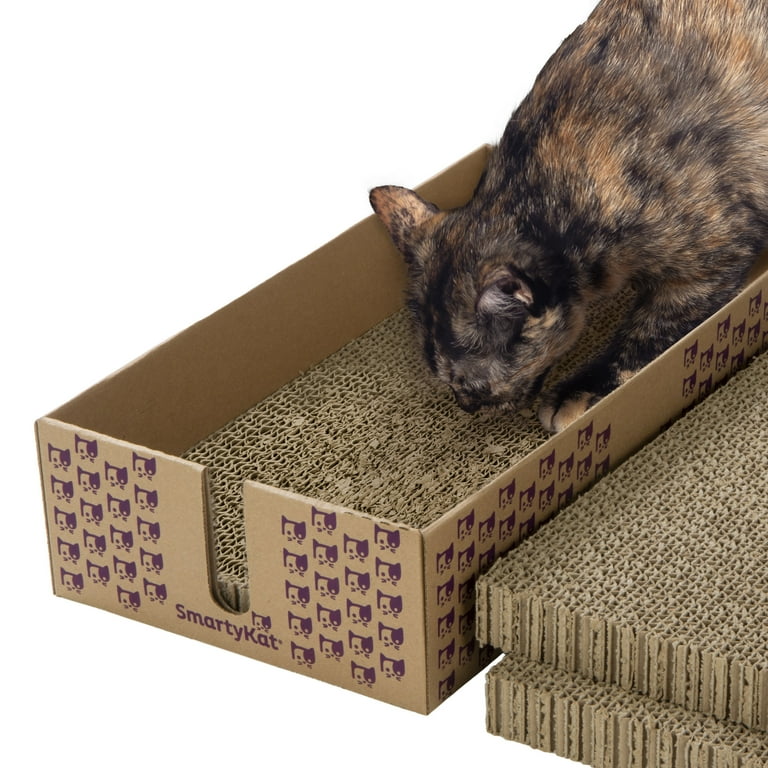 SmartyKat SuperScratcher Stacker Catnip Infused Cardboard Corrugate Cat Scratcher Lounger