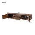 thumbnail image 2 of Harper & Bright Designs Vintage TV Stand with Doors for 75 inch TV, Wood TV Storage Cabinet Table with Drawers and Solid Wood Legs for Living Room, Walnut, 2 of 10