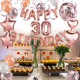 thumbnail image 5 of HOWAF Rose Gold 30th Birthday Decorations for Women and Girl Birthday Party Supplies 59 Pack with Happy Birthday Banner Hanging Swirl Confetti Latex Balloons Star Heart Foil Balloons, 5 of 6