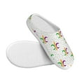 thumbnail image 3 of Fotbe Mardi Gras Carnival1 Pattern Women's Fuzzy Curly Fur Memory Foam Loafer Slippers Indoor Outdoor Slippers Winter Home Shoes-42/43, 3 of 7