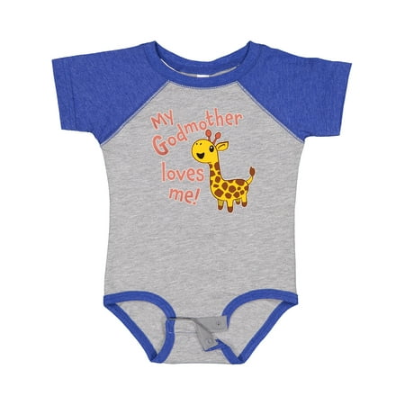 

Inktastic My Godmother Loves Me- Cute Giraffe Gift Baby Boy or Baby Girl Bodysuit