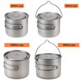 thumbnail image 4 of Pot en Titane 900ml/1600ml Ultraléger Portable avec Couvercle et Poignée Pliable pour Camping en Plein Air Randonnée, 4 of 6