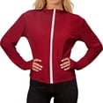thumbnail image 5 of Garbnen S-5XL Womens Long Sleeve Rash Guard Zip Front Womens Sun Protection Shirts Summer Outdoor Running Going Out Tops Women with Thumb Holes Red 4XL, 5 of 7