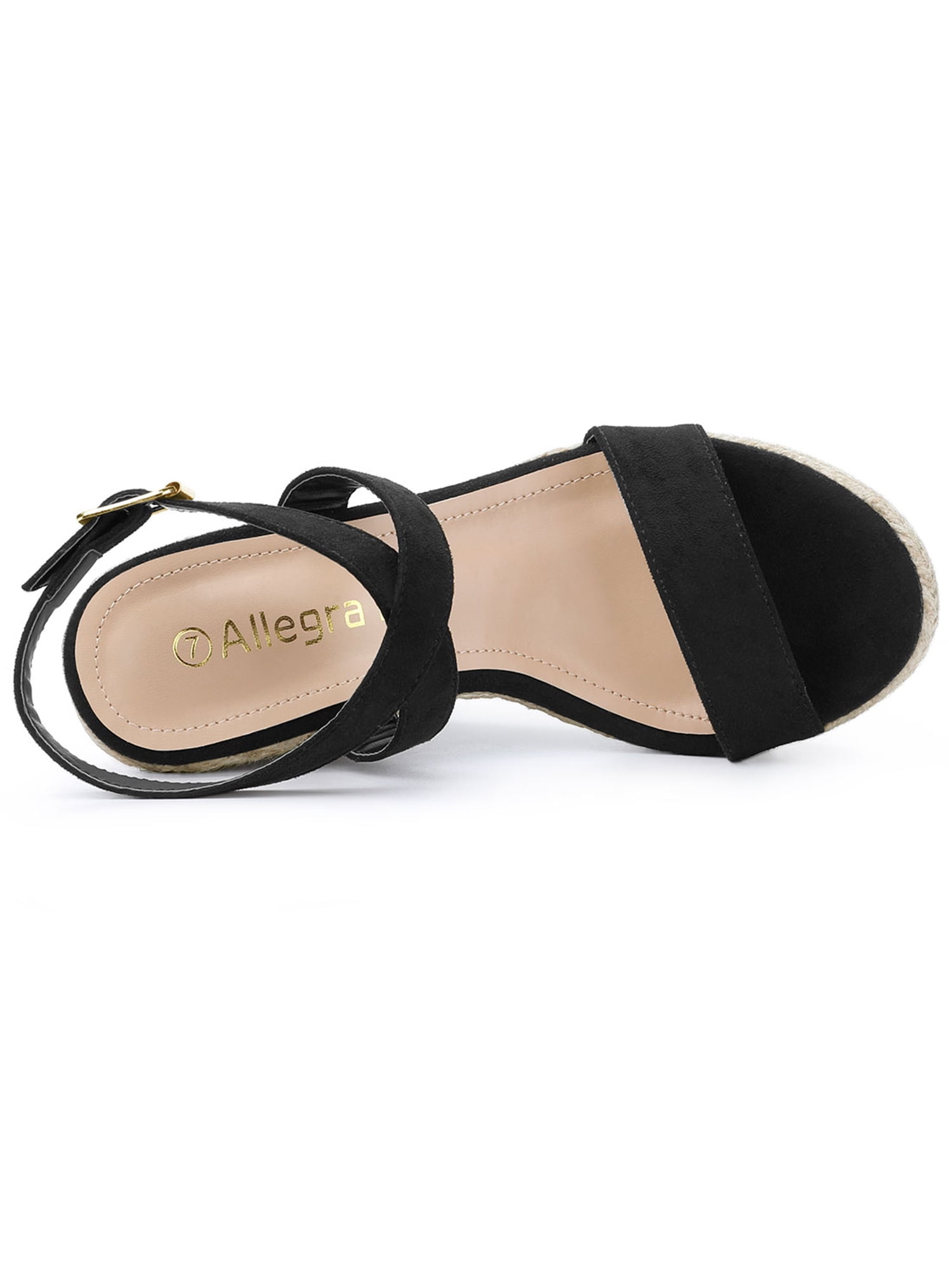 DARING DIVA Women's Slingback Crisscross Wedges Heel Espadrille Sandals Black 10