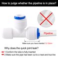 thumbnail image 4 of Unique Bargains 1/4 Inch BSP Male to 1/4 Inch OD Tee-type Quick Connect Water Purifier for RO Reverse Osmosis System 3pcs, 4 of 7
