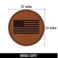 thumbnail image 2 of USA United States of America Flag 2.5" Faux Leather Round Engraved Iron-On Patch - Brown, 2 of 6