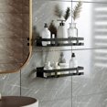thumbnail image 4 of Estante de ducha sin taladrar, estante de baño de acero inoxidable, almacenamiento para ducha, almacenamiento para baño, 1 pieza, negro, 4 of 5