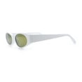 thumbnail image 6 of Womens Oval Color Mirror Rectangle Retro 90s Thick Temple Sunglasses White - Purple Mirror, 6 of 7
