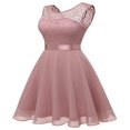 thumbnail image 3 of Robes Ligne A pour Femmes Couleur Unie Découpe Col Sans Manches Robe TP-TTTG, 3 of 10