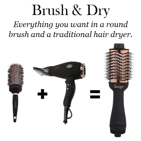 L'ange Hair Le Volume 2-in-1 Titanium Brush Dryer Black | 75MM Hot Air Blow  Dryer Brush in One with Oval Barrel | Hair Styler for Smooth, Frizz-Free  Results for All Hair Types -