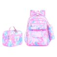 thumbnail image 2 of Conjunto de mochila escolar para niñas con bolsa para el almuerzo y estuche para lápices, estampado de estrellas impermeable, gran capacidad para primaria, 3 piezas., 2 of 9