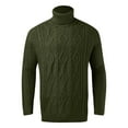 thumbnail image 4 of Sweaters for Men - Fall Winter Fashion Solid Color High Neck Jacquard Soft Warm Sweater Jacket, Thick Knit Design, Cold Weather Wear, Cozy Fabric, Men's Clothing, 4 of 5