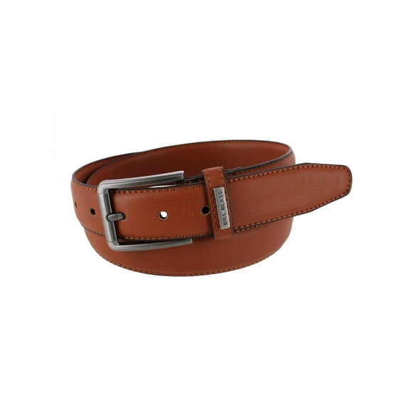 Bill Blass  Stretch Leather Dress Belt with Brushed Gunmetal Buckle (Men)