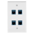 thumbnail image 1 of Ethernet Wall Plate 4 Port Wall Plate Female-Female Compatible with for Cat7/6/6E/5/5E Ethernet Devi, 1 of 5
