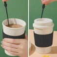 thumbnail image 4 of Usloyux Under $5 Wheat Straw Coffee Travel Mug, Leak Proof Portable Cup with Stirring Stick, Reusable Eco Friendly Drinkware, Thermal Insulated Tumbler for Outdoor Commute, 4 of 6