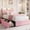 Pink, variant on Twin Upholstered LED Bed Frame with 2 Storage Drawers, Velvet Princess Platform Bed, Heavy Duty Metal Support, No Box Spring Needed, Easy Assembly