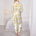 thumbnail image 6 of Goofa Farm Bee Cute Honey Printed Women’s 2 Piece Pajama Set Super,Pajamas Women's Long Sleeve Sleepwear Soft Button Down Loungewear Pjs Lounge Set Nightwear-Small, 6 of 9
